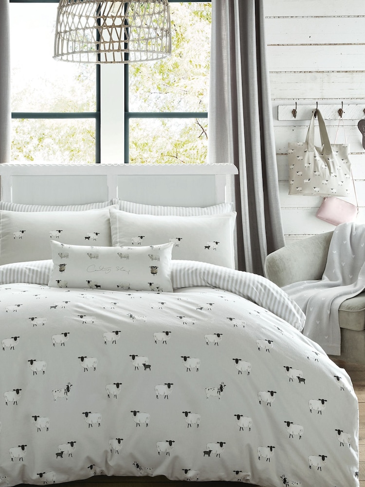 Sophie Allport Oatmeal Sheep 100% Cotton Duvet Cover And Pillowcase Set - Image 1 of 5