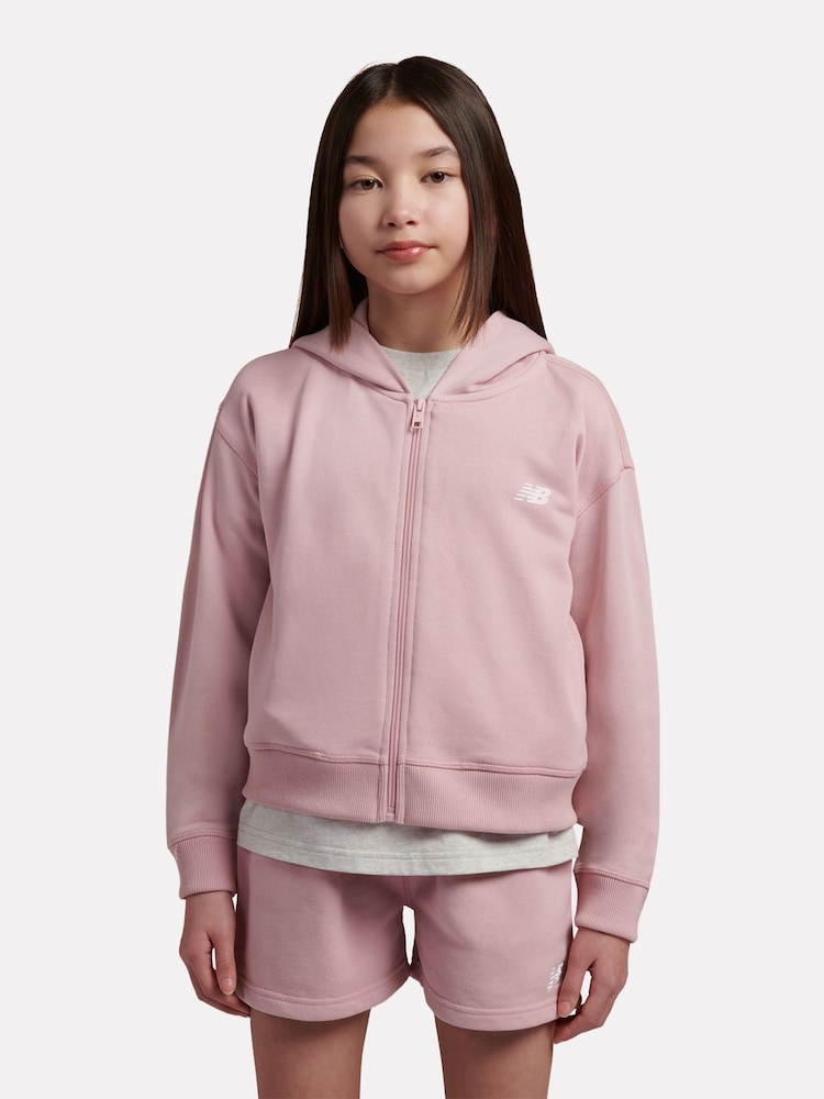 New Balance Pink 9060 Graphic Cropped Zip Hoodie - Image 1 of 8