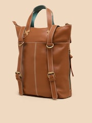 White Stuff Brown Leather Convertible Backpack - Image 2 of 4