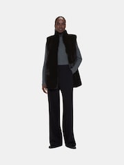 Whistles Black Faux Fur Gilet - Image 1 of 5