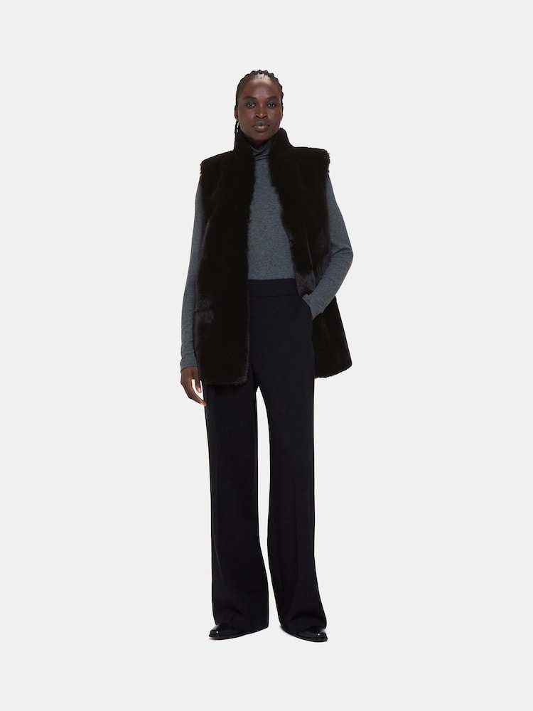 Whistles Black Faux Fur Gilet - Image 1 of 5
