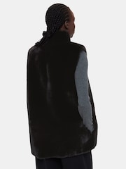 Whistles Black Faux Fur Gilet - Image 2 of 5