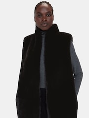 Whistles Black Faux Fur Gilet - Image 3 of 5