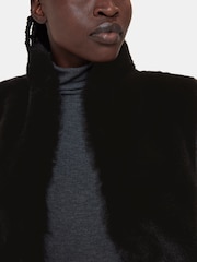 Whistles Black Faux Fur Gilet - Image 4 of 5