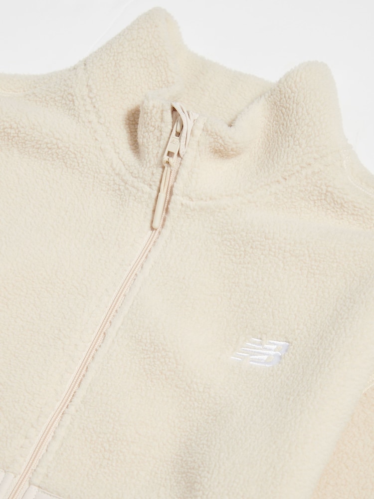 New Balance Cream Borg Zip Jacket - Image 8 of 8 New Balance Cream Borg Zip Jacket - Image 8 of 8