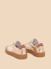 White Stuff Gold Dahlia Leather Trainers - Image 3 of 5