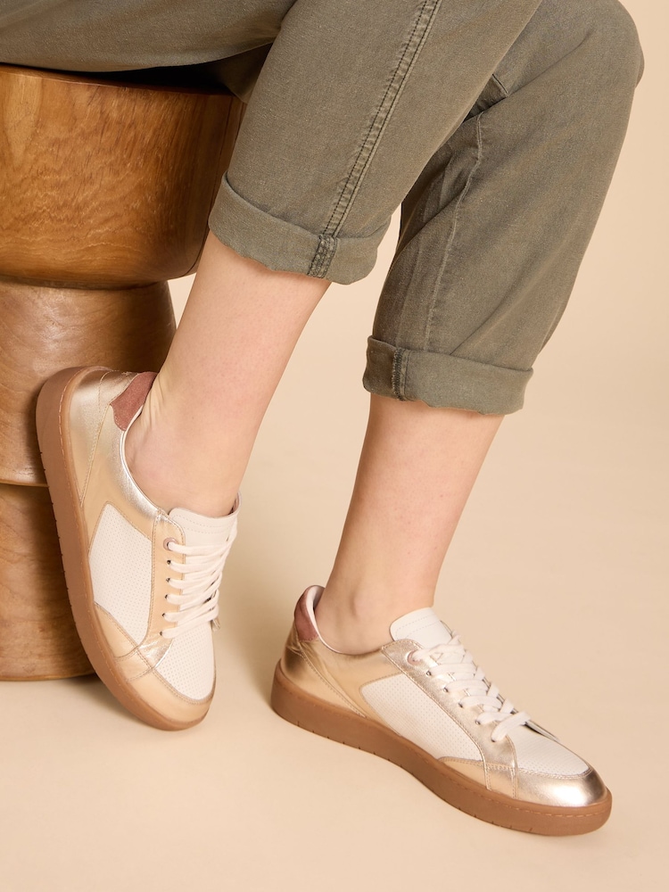 White Stuff Gold Dahlia Leather Trainers - Image 5 of 5 White Stuff Gold Dahlia Leather Trainers - Image 5 of 5