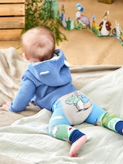JoJo Maman Bébé Denim Blue Bear Hooded Baby Cardigan - Image 3 of 4