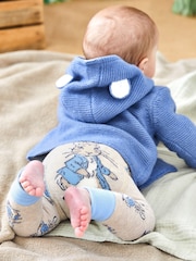 JoJo Maman Bébé Denim Blue Bear Hooded Baby Cardigan - Image 4 of 4