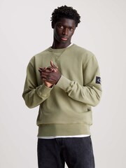Calvin Klein Green Badge Crew Neck Jumper - Image 1 of 3