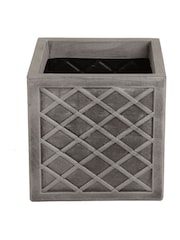 Charles Bentley Pair of Lazio Square Pewter Garden Planters - Image 4 of 5