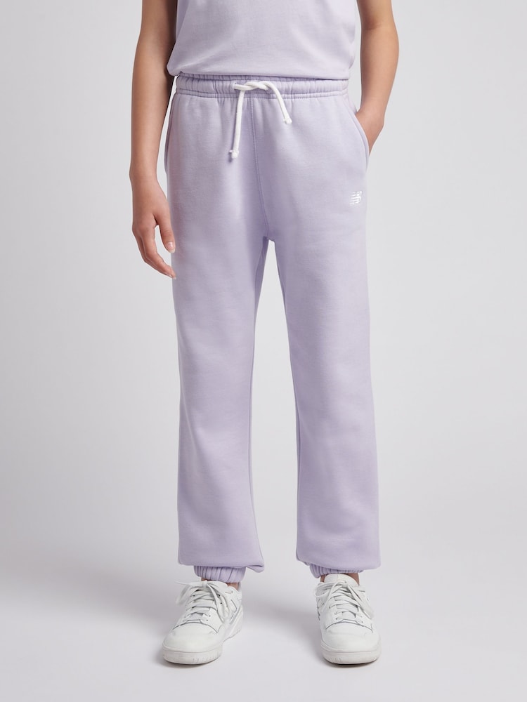 New Balance Purple Small Brush Back Logo Joggers - Image 1 of 8