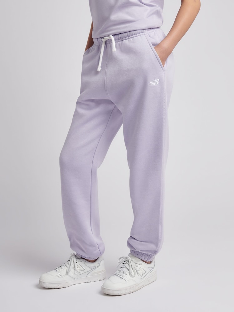 New Balance Purple Small Brush Back Logo Joggers - Image 2 of 8