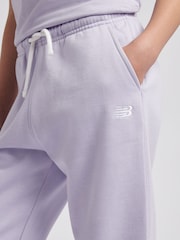 New Balance Purple Small Brush Back Logo Joggers - Image 4 of 8