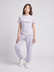 New Balance Purple Small Brush Back Logo Joggers - Image 5 of 8