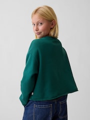 Green & Mulit Stripe - Gap Vintage Soft Rolled Neck Off-Shoulder Logo Sweatshirt (4-13yrs) - Bild 2 von 5