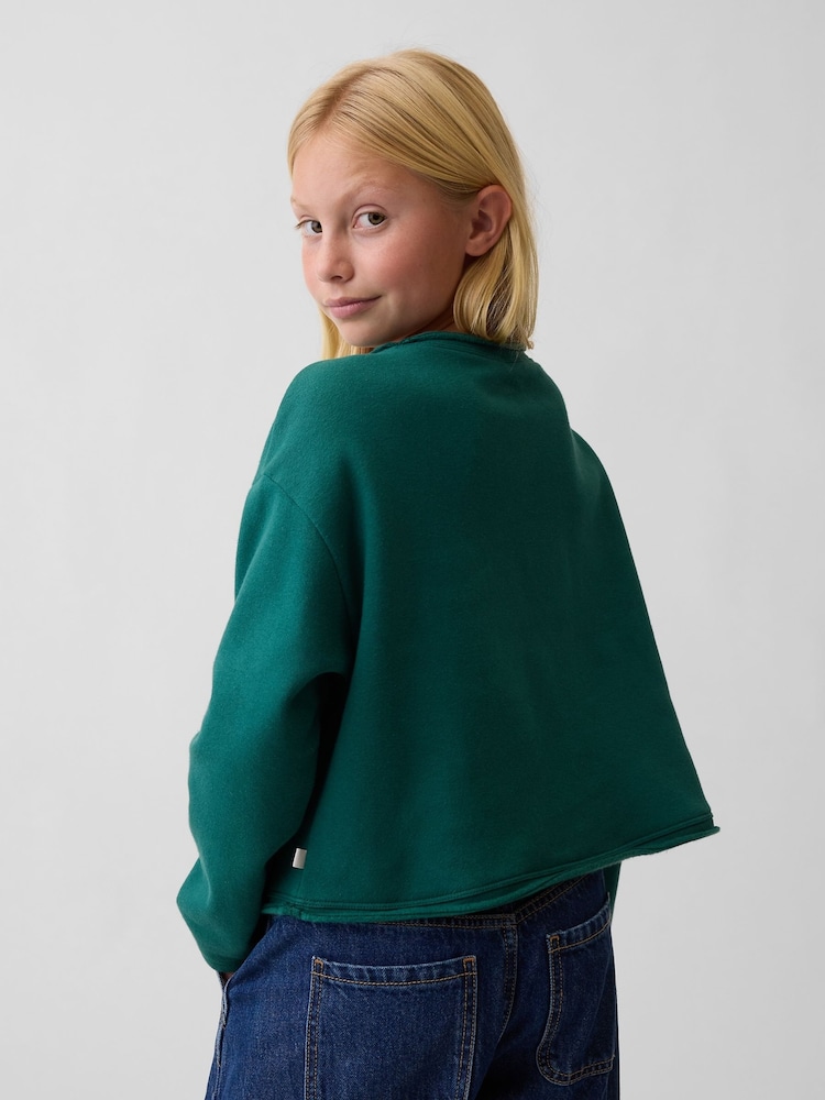 Green & Mulit Stripe - Gap Vintage Soft Rolled Neck Off-Shoulder Logo Sweatshirt (4-13yrs) - Bild 2 von 5