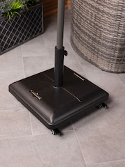 Charles Bentley Black Square Concrete Garden Parasol Base with Wheels - Image 1 of 6