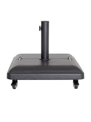 Charles Bentley Black Square Concrete Garden Parasol Base with Wheels - Image 3 of 6