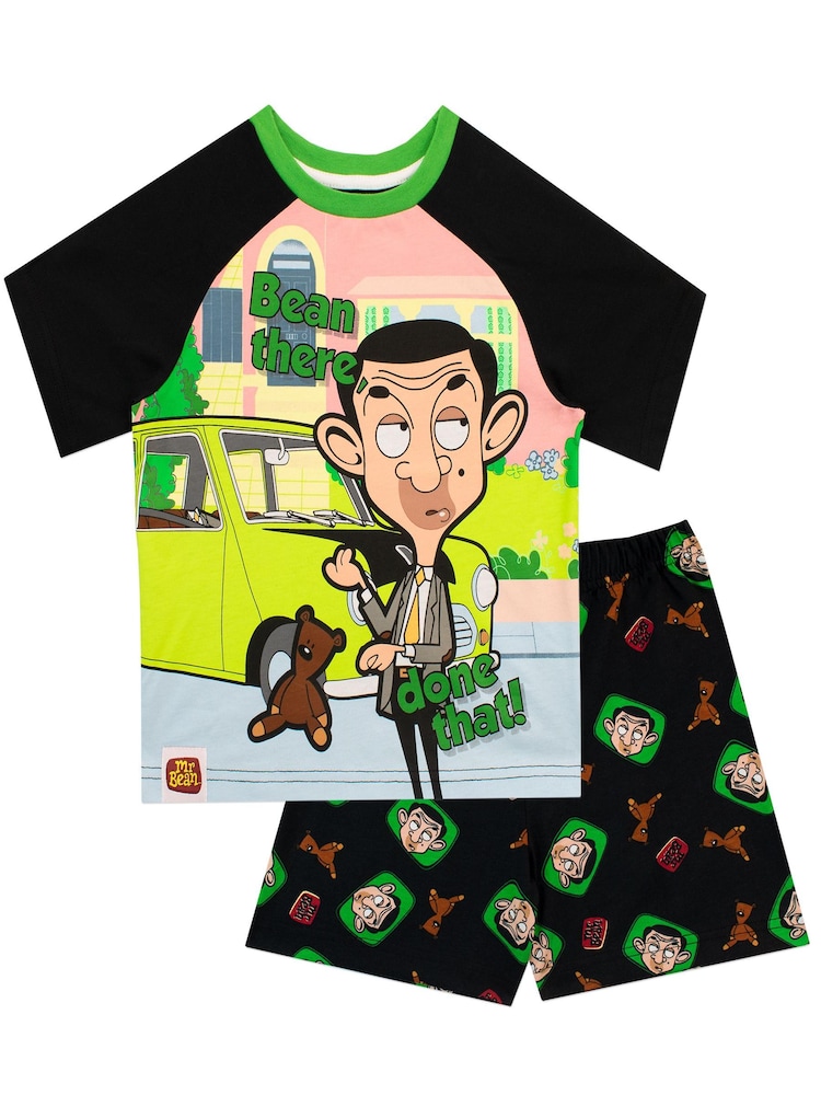 Character Black Mr Bean Short Pyjamas - Image 1 of 5 Character Black Mr Bean Short Pyjamas - Image 1 of 5
