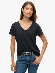 Superdry Black Chrome Studios Embroidered V-Neck T-Shirt - Image 1 of 6