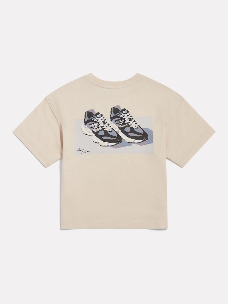 Cream - Tricou grafic New Balance 9060 - Imaginea 2 din 2