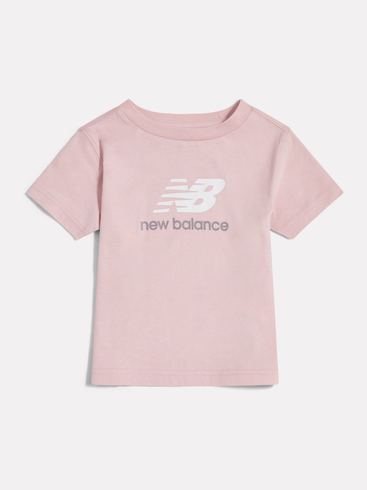 Rose - T-shirt New Balance Filles Stacked Logo - Image 1 de 2