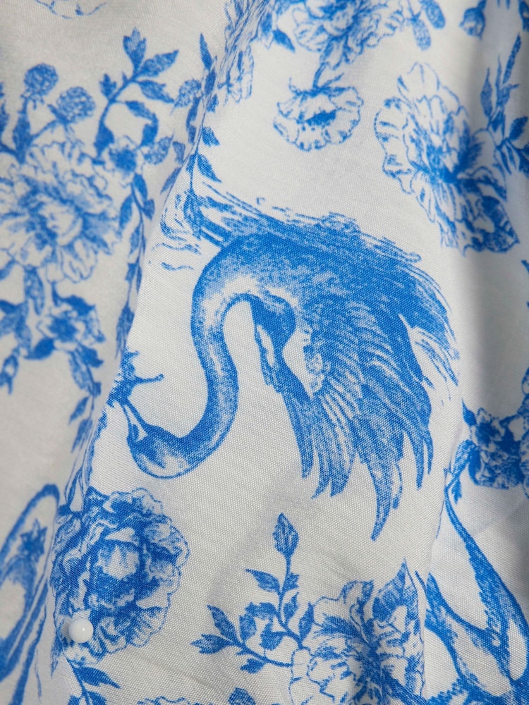 River Island Blue Santorini Puff Sleeve Top - Image 2 of 4
