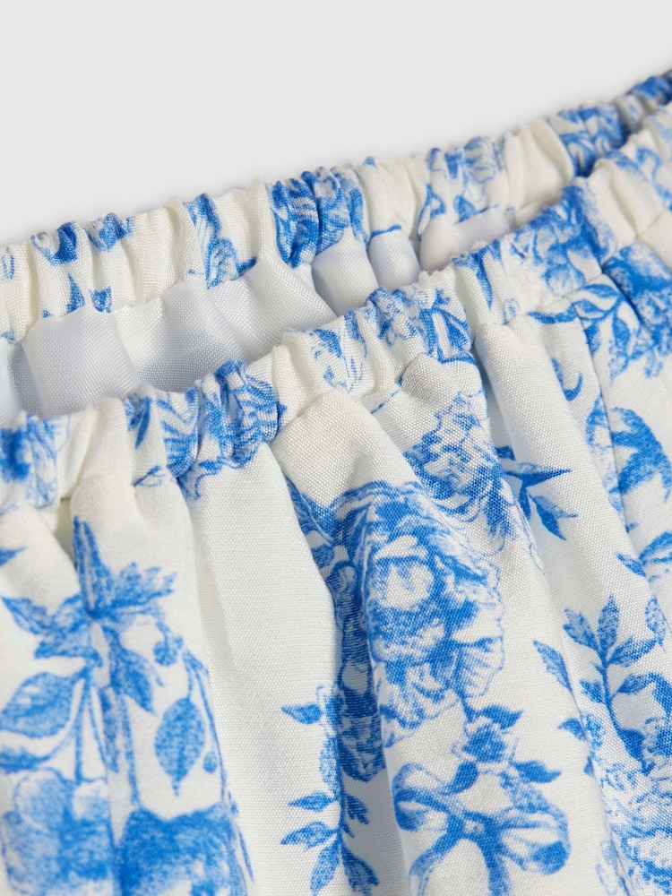 River Island Blue Santorini Puff Sleeve Top - Image 4 of 4