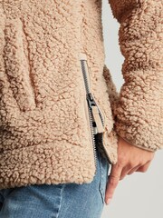 Joules Tilly Tan Brown Half Zip Borg Fleece - Image 6 of 7
