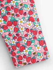 JoJo Maman Bébé Pink 2-Pack Girls' Pretty Strawberry Print & Blue Cropped Leggings - Image 5 of 5