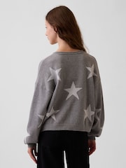 Gap Grey Star Oversized Rolled Neck Jumper (4-13yrs) - Image 2 of 5