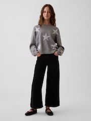 Gap Grey Star Oversized Rolled Neck Jumper (4-13yrs) - Image 3 of 5
