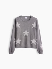 Gap Grey Star Oversized Rolled Neck Jumper (4-13yrs) - Image 4 of 5