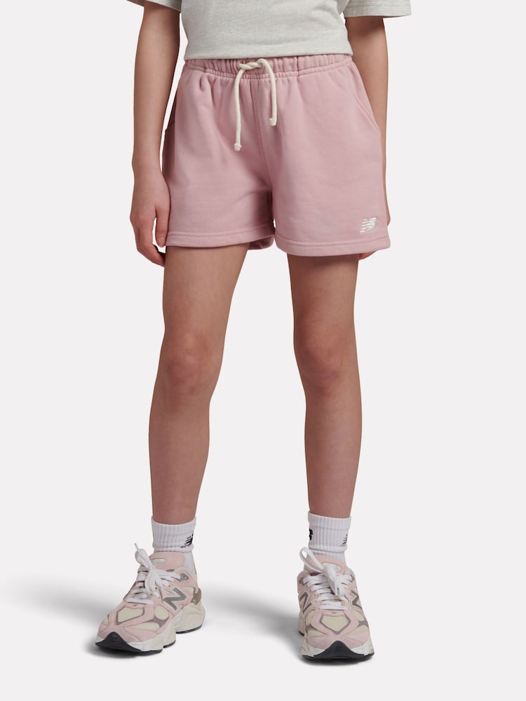 New Balance Dusty Pink Small Logo Shorts - Image 1 of 8 New Balance Dusty Pink Small Logo Shorts - Image 1 of 8
