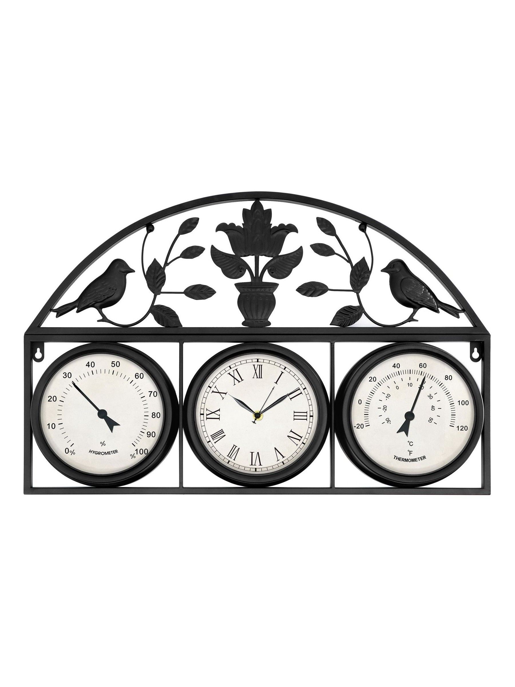 Buy Charles Bentley Black Outdoor Garden Wall Clock with