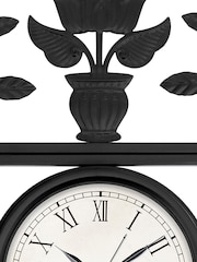 Charles Bentley Black Outdoor Garden Wall Clock with Thermometer Hygrometer - Image 5 of 6