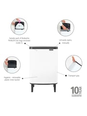 Brabantia White Bo Waste Bin Hi 12L - Image 5 of 11