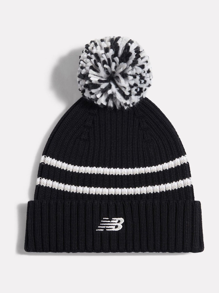 Қара - New Balance Pom Pom Beanie - 3суретінің 1 суреті