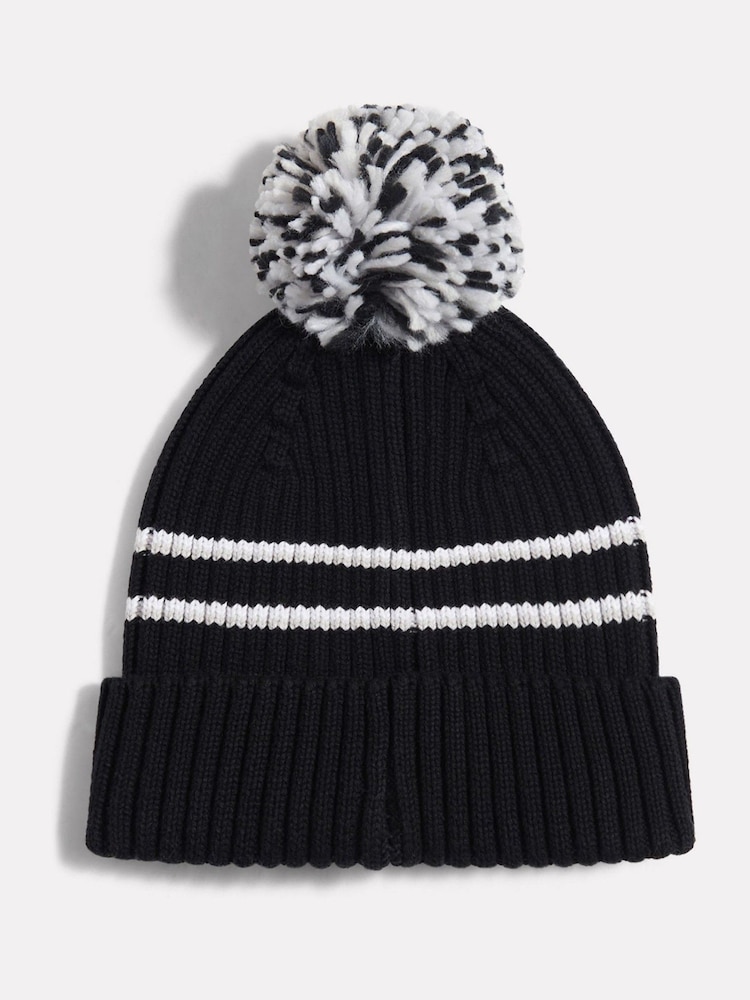 Қара - New Balance Pom Pom Beanie - 3суретінің 2 суреті