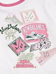 New Balance White Sticker Graphic T-Shirt & Shorts Set - Image 4 of 4