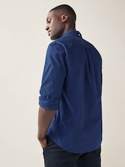 Cobalt Blue Regular Fit Long Sleeve Oxford 100% Cotton Shirt - Image 2 of 7