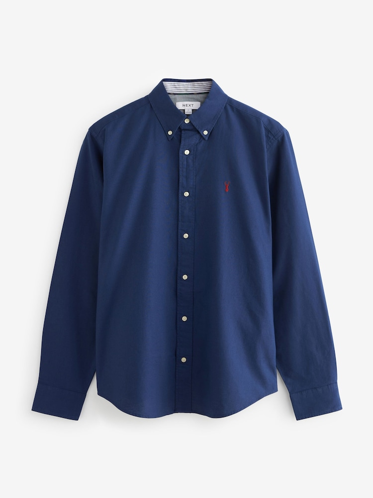 Bleu cobalt - Ajustement régulier - Chemise Oxford à manches longues - Image 5 of 7