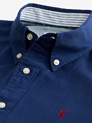 Cobalt Blue Regular Fit Long Sleeve Oxford 100% Cotton Shirt - Image 6 of 7