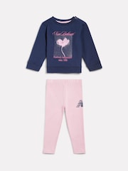 New Balance Blommig Grafisk Tröja & Leggings Set - Bild 1 av 4