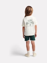 New Balance Cream Athletics Arched T-Shirt & Shorts Set - Image 3 of 9