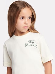 New Balance Cream Athletics Arched T-Shirt & Shorts Set - Image 6 of 9