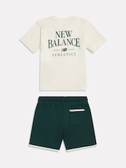 New Balance Cream Athletics Arched T-Shirt & Shorts Set - Image 8 of 9