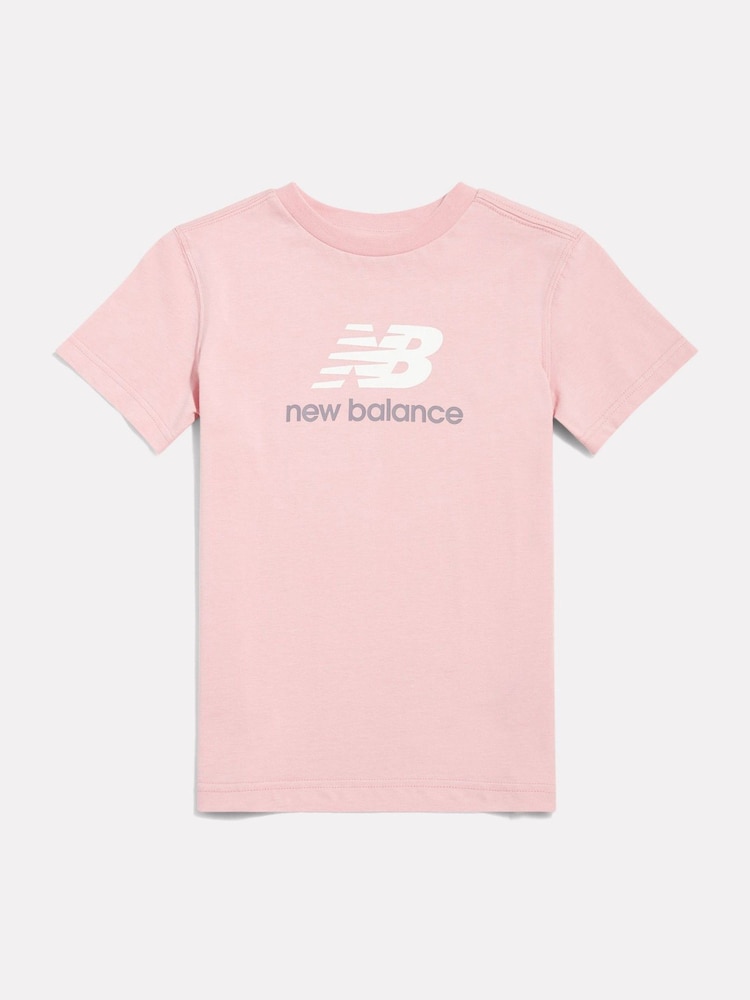 Rose - T-shirt New Balance Filles Stacked Logo - Image 1 de 3