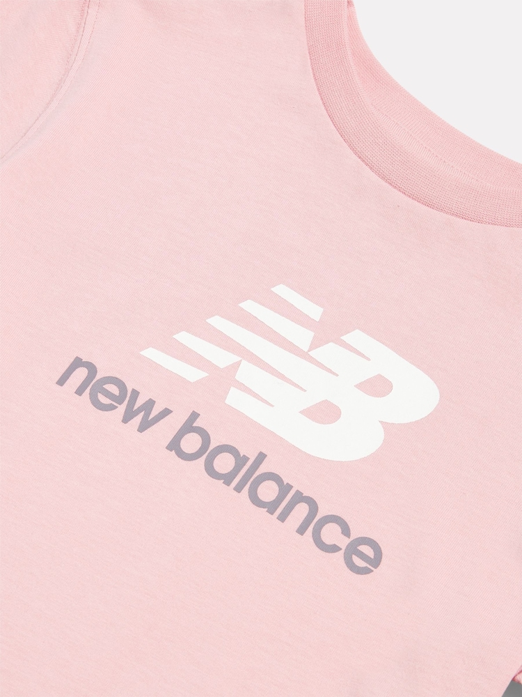Rose - T-shirt New Balance Filles Stacked Logo - Image 3 de 3